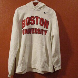 Nike Boston University White Label Men Large Red Black Long Sleeve Hoodie